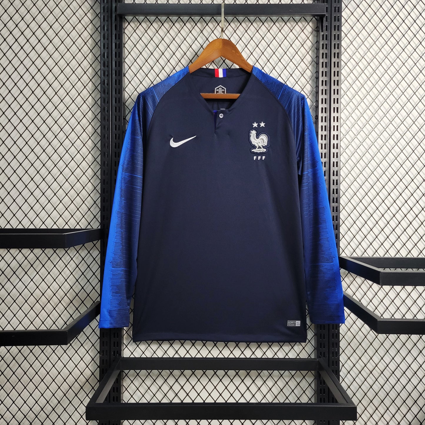 Camisa Retrô Manga Longa da França Titular 2018