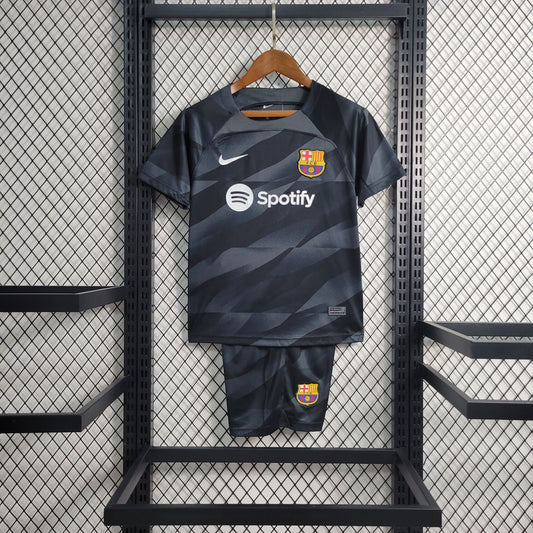 Kit Infantil do Barcelona Goleiro Black 2023/2024