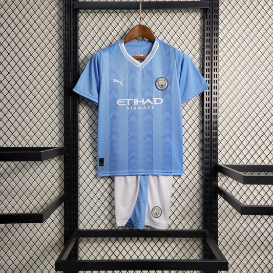 Kit Infantil do Manchester City Titular 2023/2024