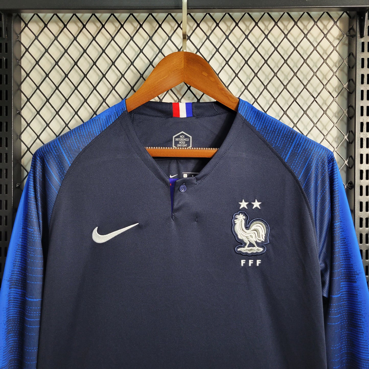 Camisa Retrô Manga Longa da França Titular 2018