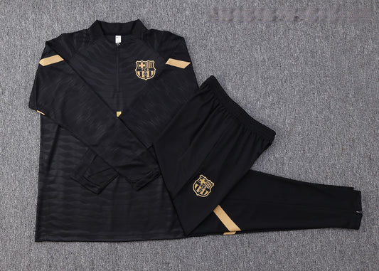 Kit Treino do Barcelona Black e Gold 2023/2024